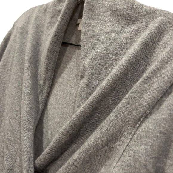 j. crew 100% ITALIAN cashmere gray wrap tie shawl neck sweater S ITALY MUST HAVE - Picture 3 of 4
